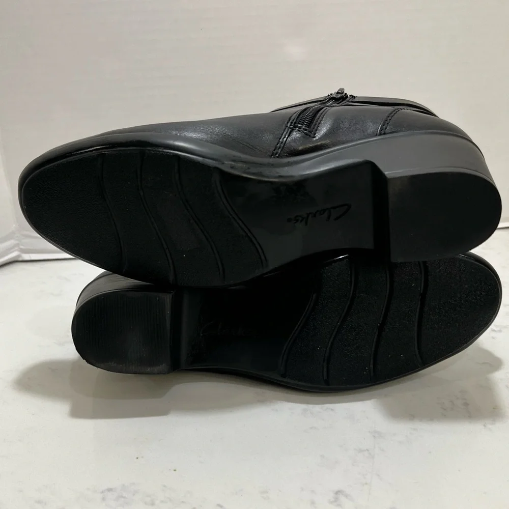 Clarks Black Ankle Booties with Buckle